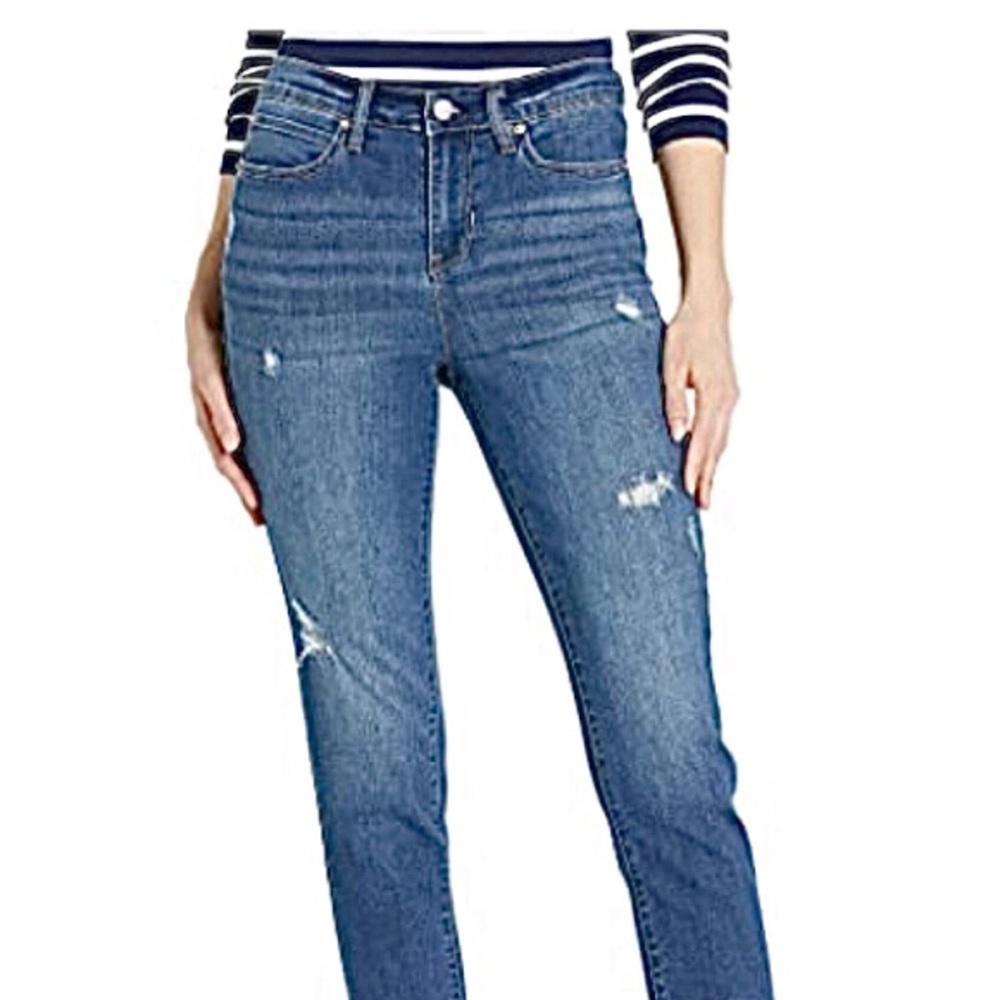 NWT Nicole Miller Heritage Denim Distressed Nomad Crop Ankle Jeans, sz 10